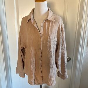 Tan Button-Up Shirt